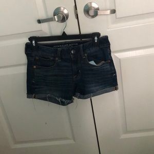 Semi distressed jeans shorts
